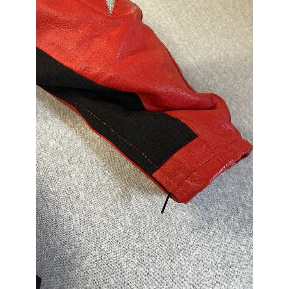 LBZ Motorcycle  Jacket Armored Red Leather Men’s XL Zip Out Lining Biker